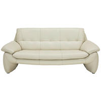 3-SITZER-SOFA Echtleder Beige  - Beige/Silberfarben, KONVENTIONELL, Leder/Metall (198/86/91cm) - Celina Home