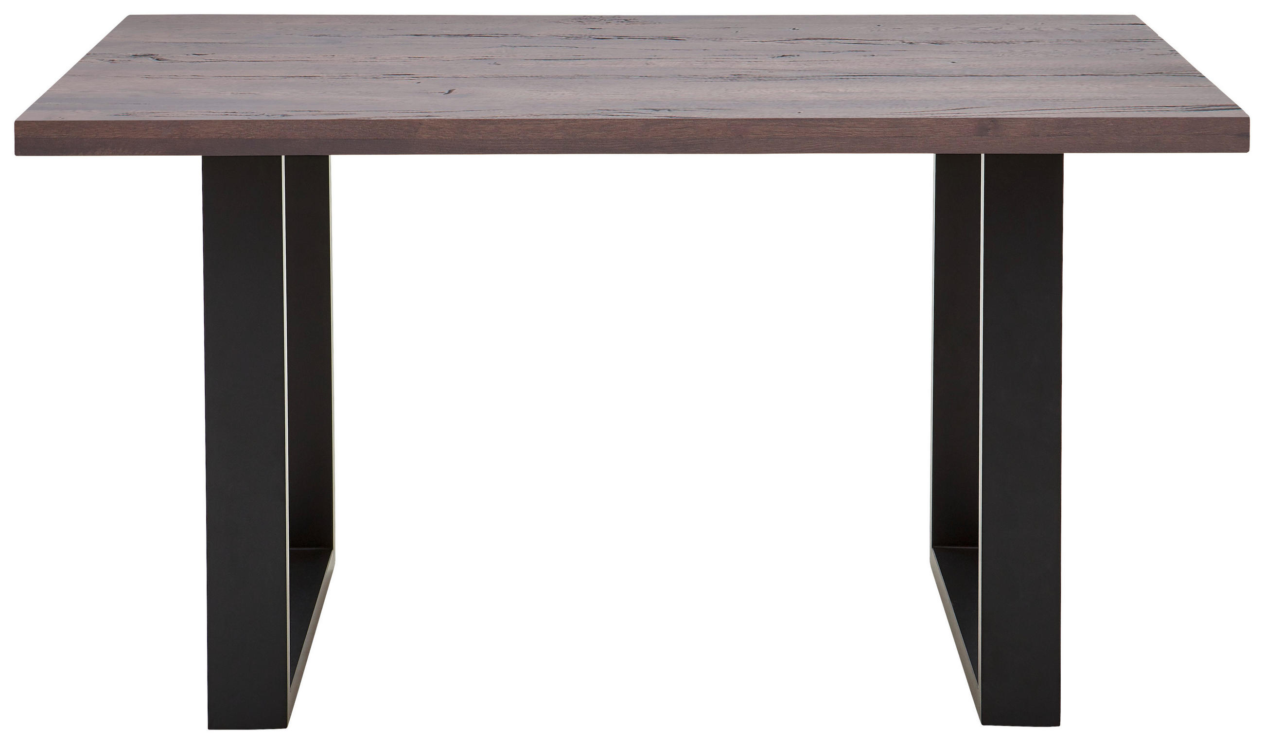 BARTISCH Eiche massiv rechteckig Anthrazit, Eichefarben - Eichefarben/Anthrazit, Design, Holz/Metall (160/100/95cm) - Novel