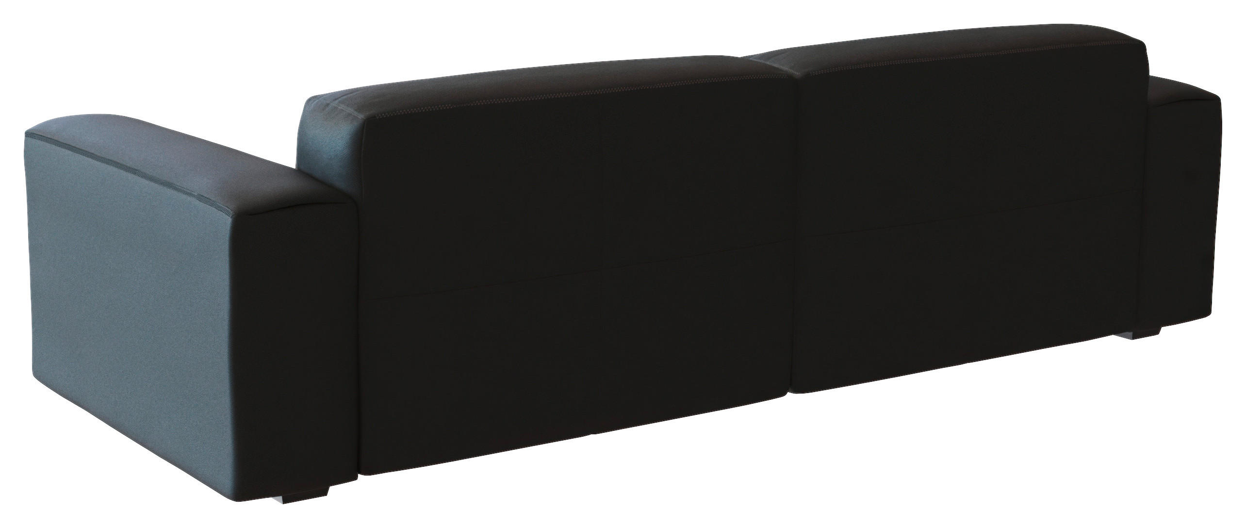 DREISITZER-SOFA Schwarz Echtleder  - Schwarz, Design, Leder/Holz (252/73/102cm) - Livetastic
