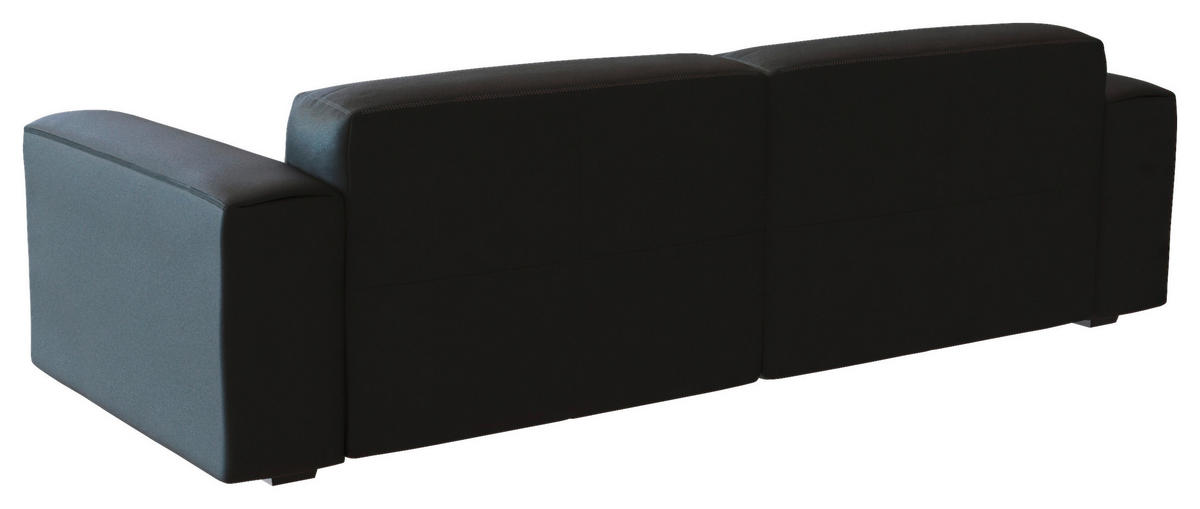 3-SITZER-SOFA Echtleder Schwarz  - Schwarz, Design, Leder/Holz (252/73/102cm) - Livetastic