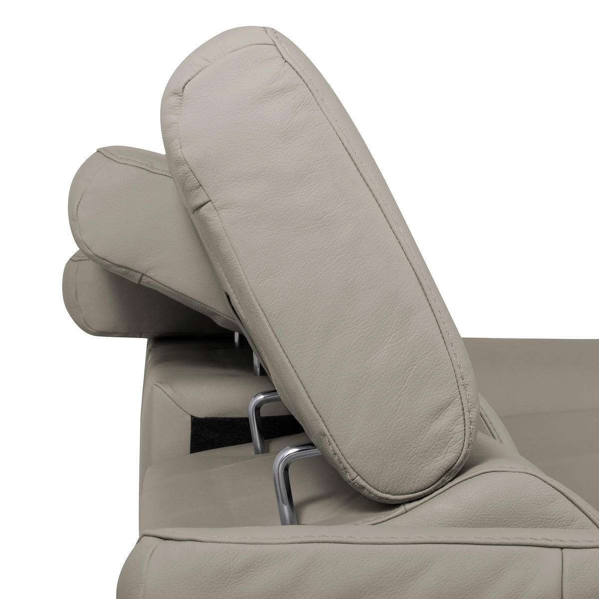 ECKSOFA  in Lederlook Echtleder Platinfarben  252/179 cm  - Platinfarben/Schwarz, Design, Leder/Textil (252/179cm) - Livetastic