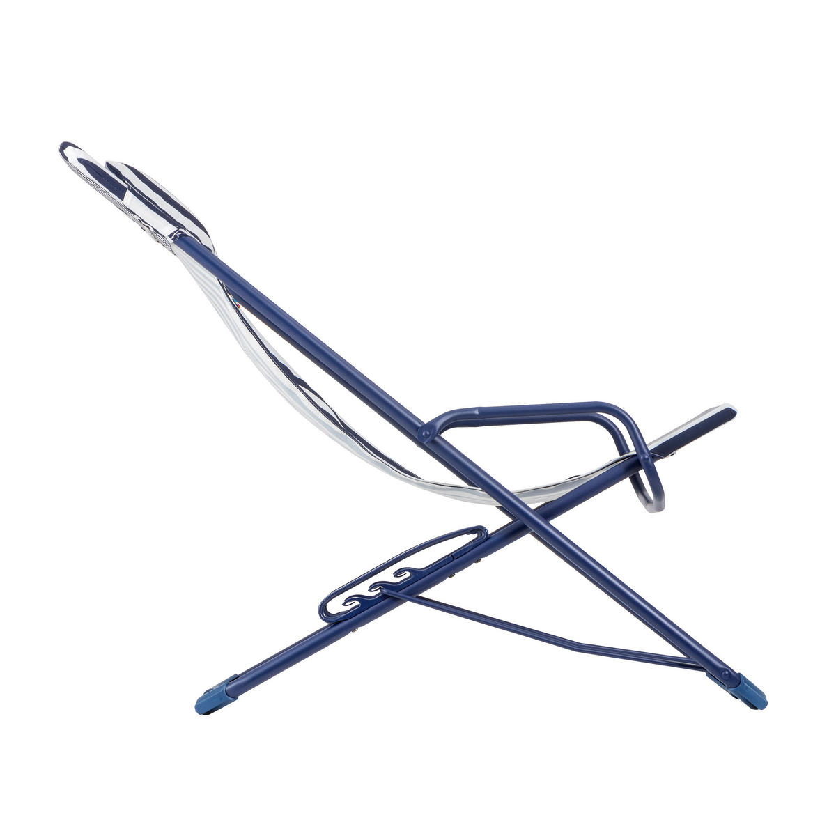 STRANDSTUHL Stahl Blau, Weiß  - Blau/Weiß, Basics, Kunststoff/Metall (60/91/83cm) - Lafuma Mobilier