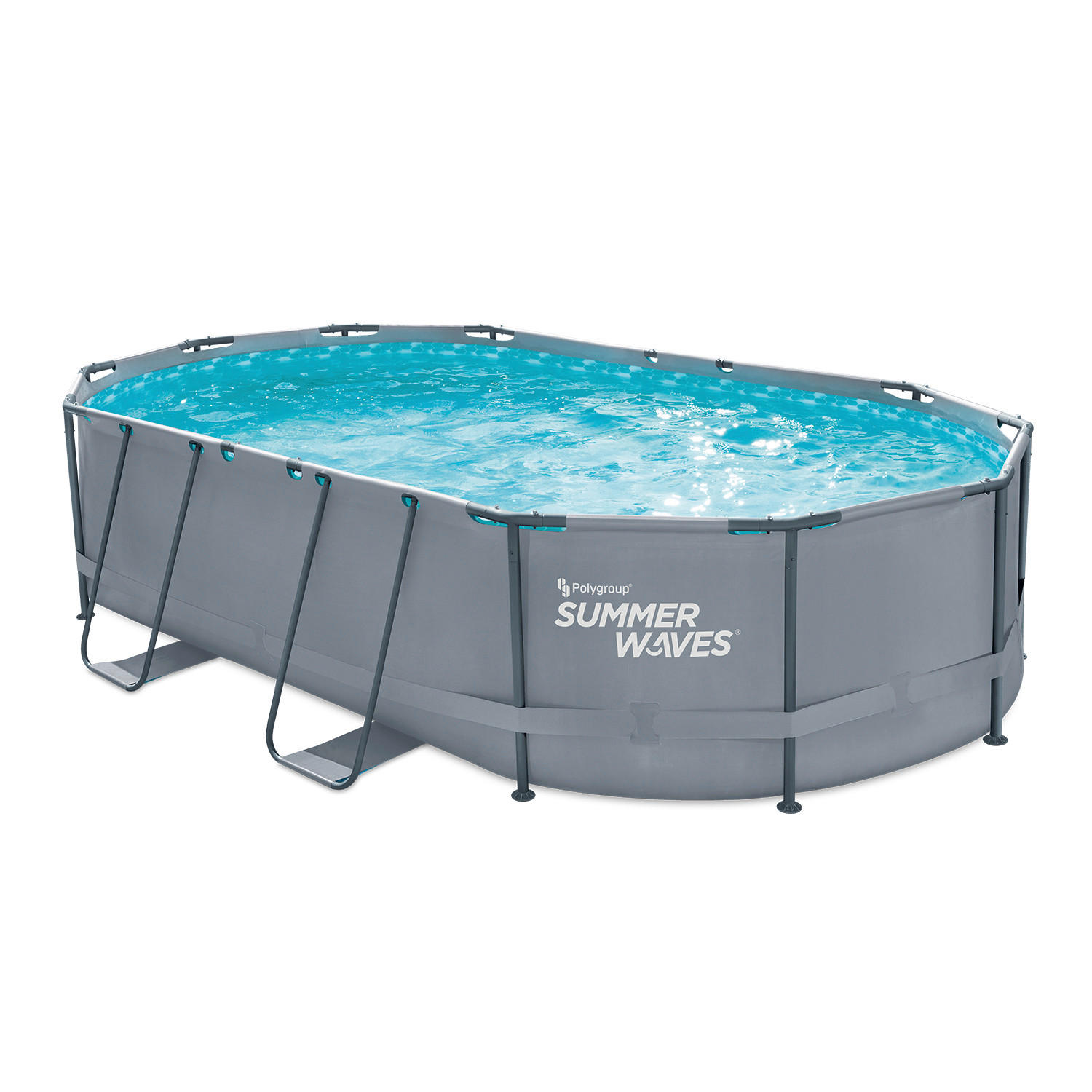 POOL-SET PGP7161042F-AN 305/107/488 cm  - Anthrazit, KONVENTIONELL, Kunststoff/Metall (305/107/488cm) - Ambia Garden