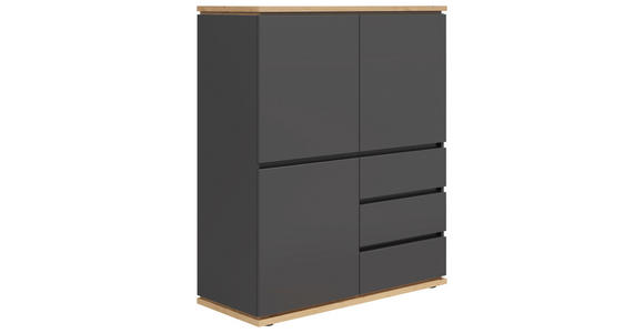 HIGHBOARD 100/121/42 cm  in Graphitfarben, Eiche Artisan  - Schwarz/Graphitfarben, MODERN, Holzwerkstoff (100/121/42cm) - Xora