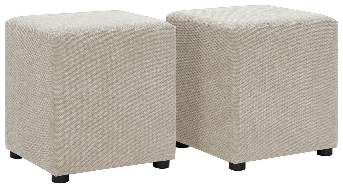 ECKSOFA Beige Webstoff  - Beige/Schwarz, KONVENTIONELL, Holz/Textil (283/244cm) - Carryhome