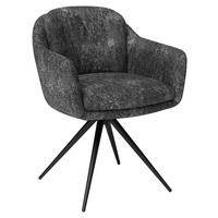 ARMLEHNSTUHL  in Stahl Chenille  - Anthrazit/Schwarz, Design, Textil/Metall (63/83/65cm) - Joop!