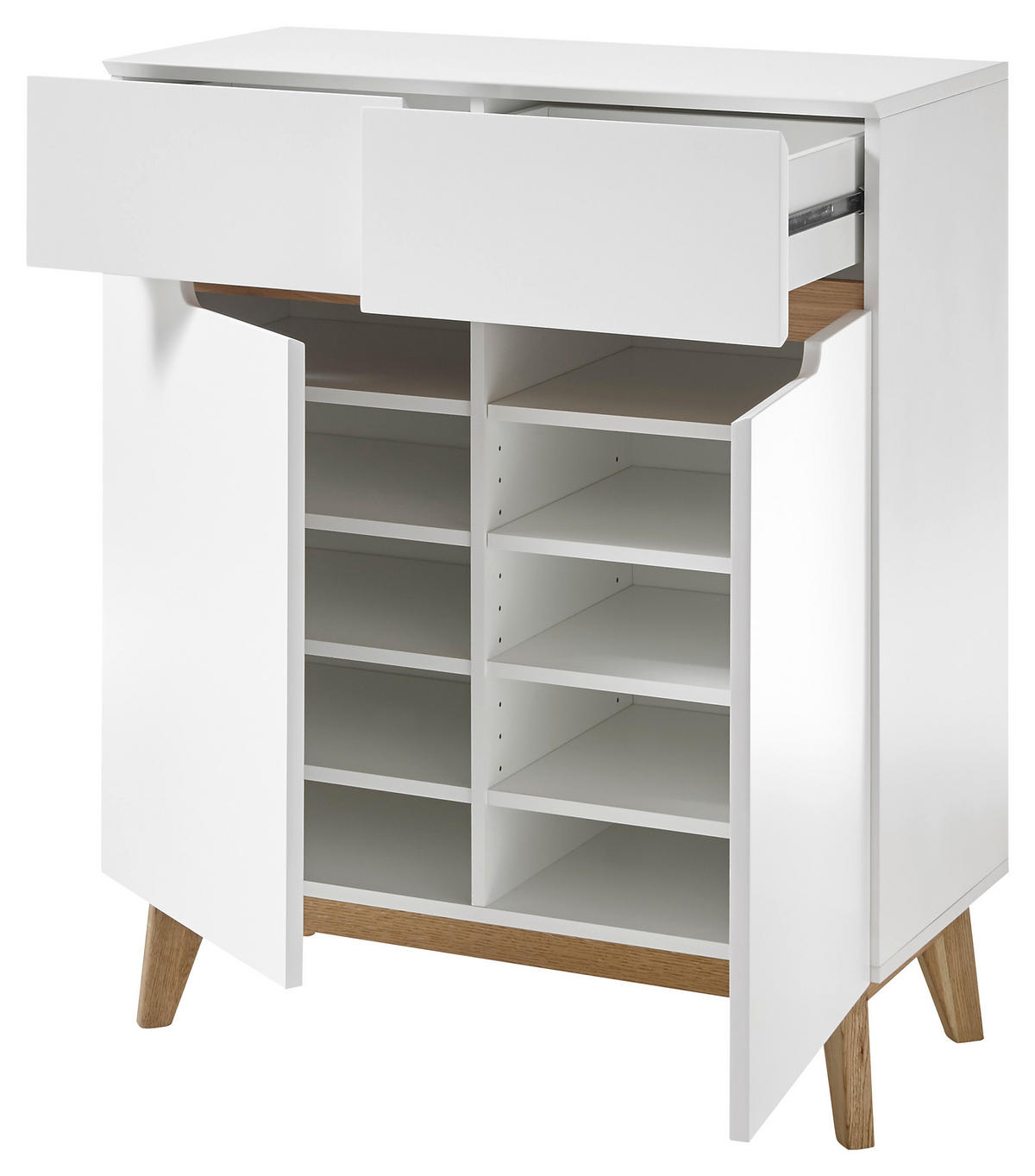 SCHUHSCHRANK 85/101/40 cm  - Eichefarben/Weiß, Design, Holz/Holzwerkstoff (85/101/40cm)