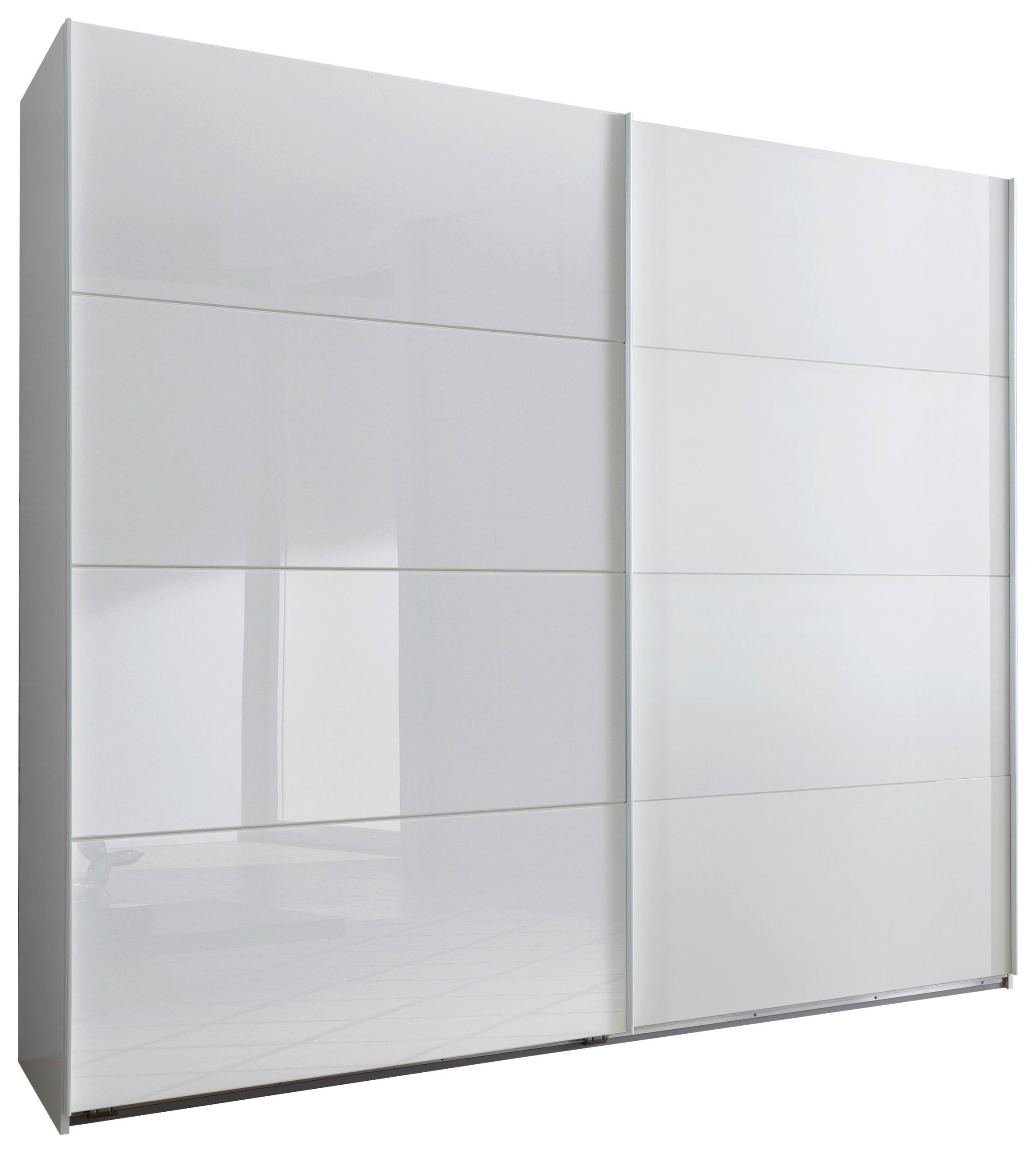 SCHWEBETÜRENSCHRANK in Weiss  - Weiss, Design, Glas/Holzwerkstoff (225/210/65cm) - Carryhome