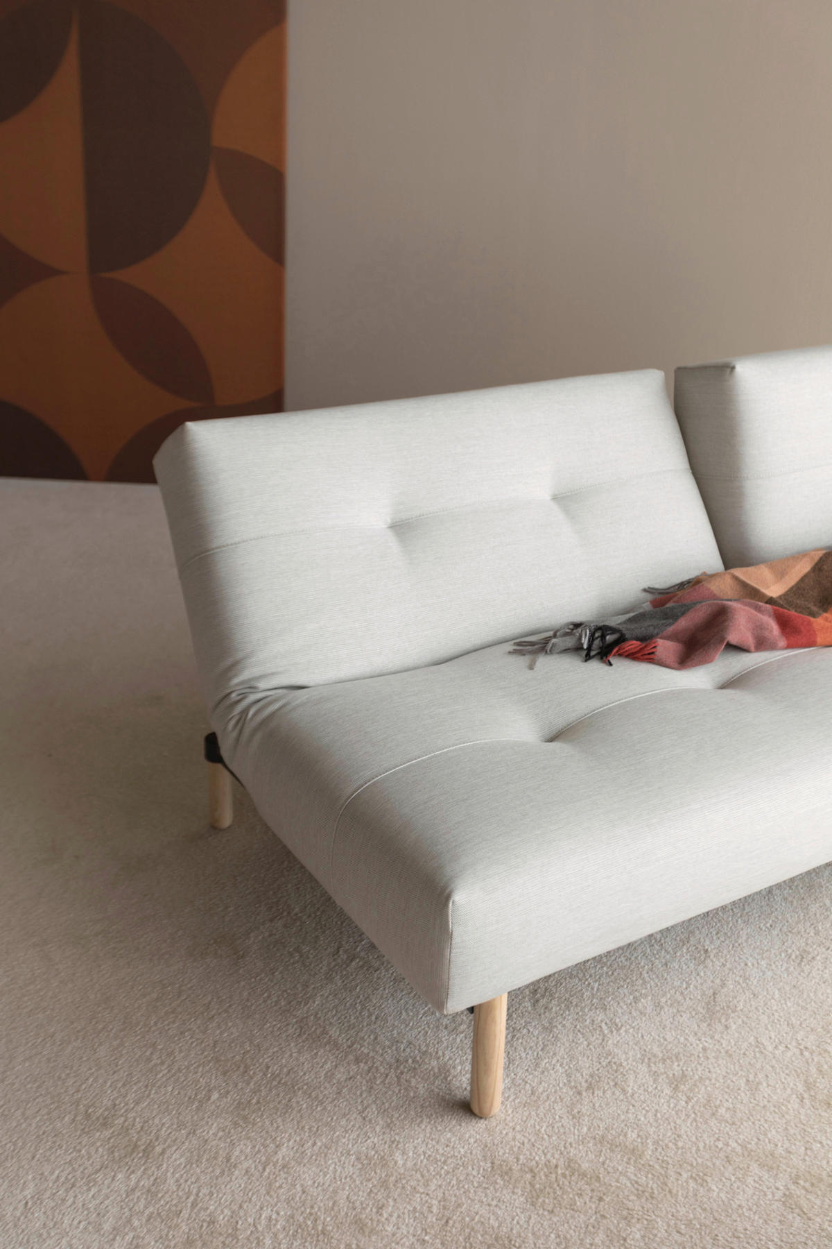 SCHLAFSOFA  in Flachgewebe Naturfarben, Weiß  - Eichefarben/Naturfarben, Design, Holz/Textil (232/77/99cm) - Niels Andersson