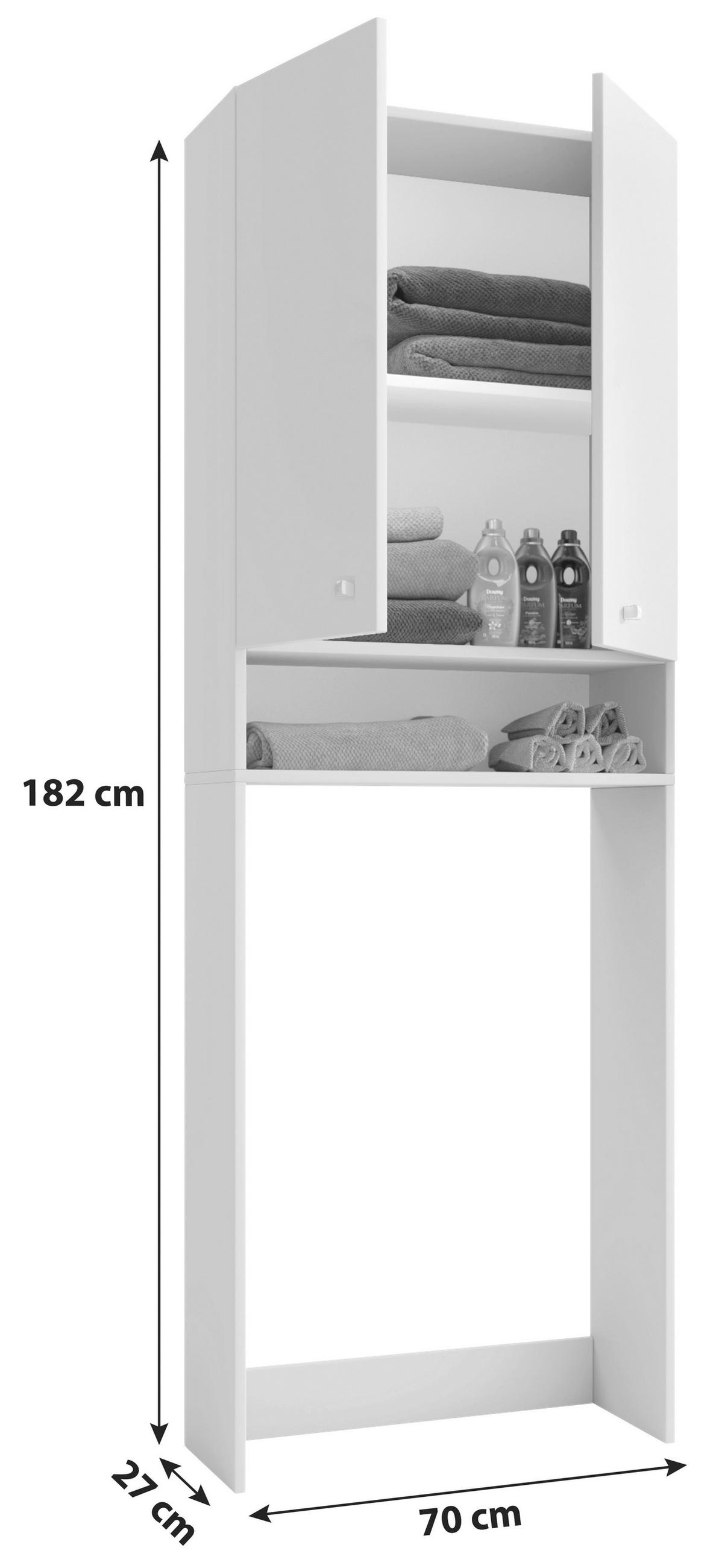 WASCHMASCHINENSCHRANK 64/182/27 cm  in Buchefarben  - Buchefarben, Basics, Holzwerkstoff/Kunststoff (64/182/27cm) - MID.YOU