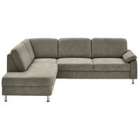 ECKSOFA Rostock in Mikrofaser Grau  202/266 cm  - Grau, Design, Textil/Metall (202/266cm) - Beldomo System