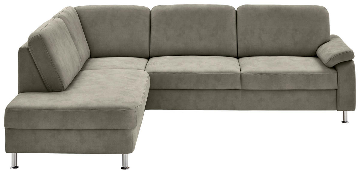 ECKSOFA Rostock in Mikrofaser Grau  202/266 cm  - Grau, Design, Textil/Metall (202/266cm) - Beldomo System
