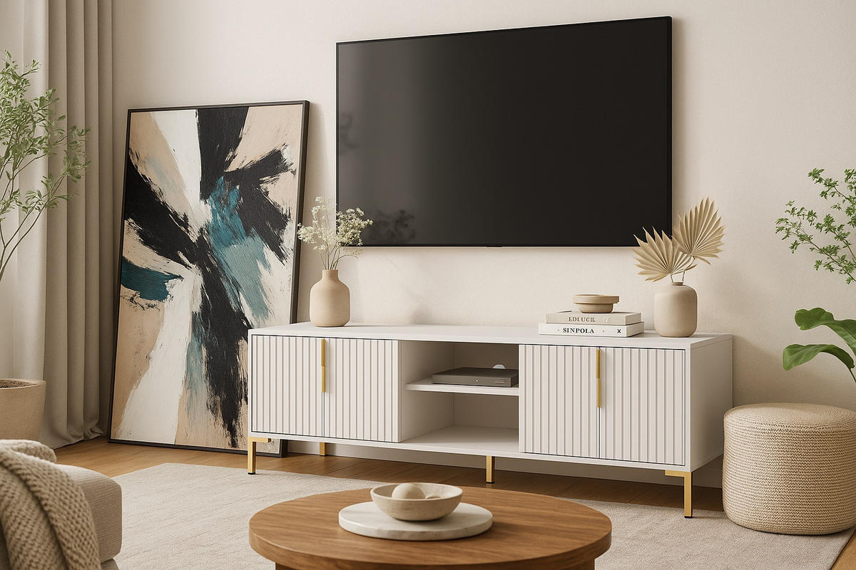 LOWBOARD Flinn  in 165/50/40 cm  - Goldfarben/Weiß, Design, Holzwerkstoff/Metall (165/50/40cm) - Boxxx