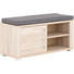 GARDEROBENBANK Grau, Sonoma Eiche - Chromfarben/Silberfarben, Basics (90/40/36cm) - Cantus