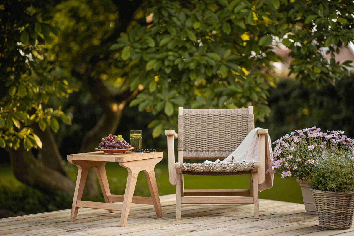 LOUNGESESSEL  - Braun/Teakfarben, Natur, Holz/Kunststoff (68/70/75cm) - Gardenson
