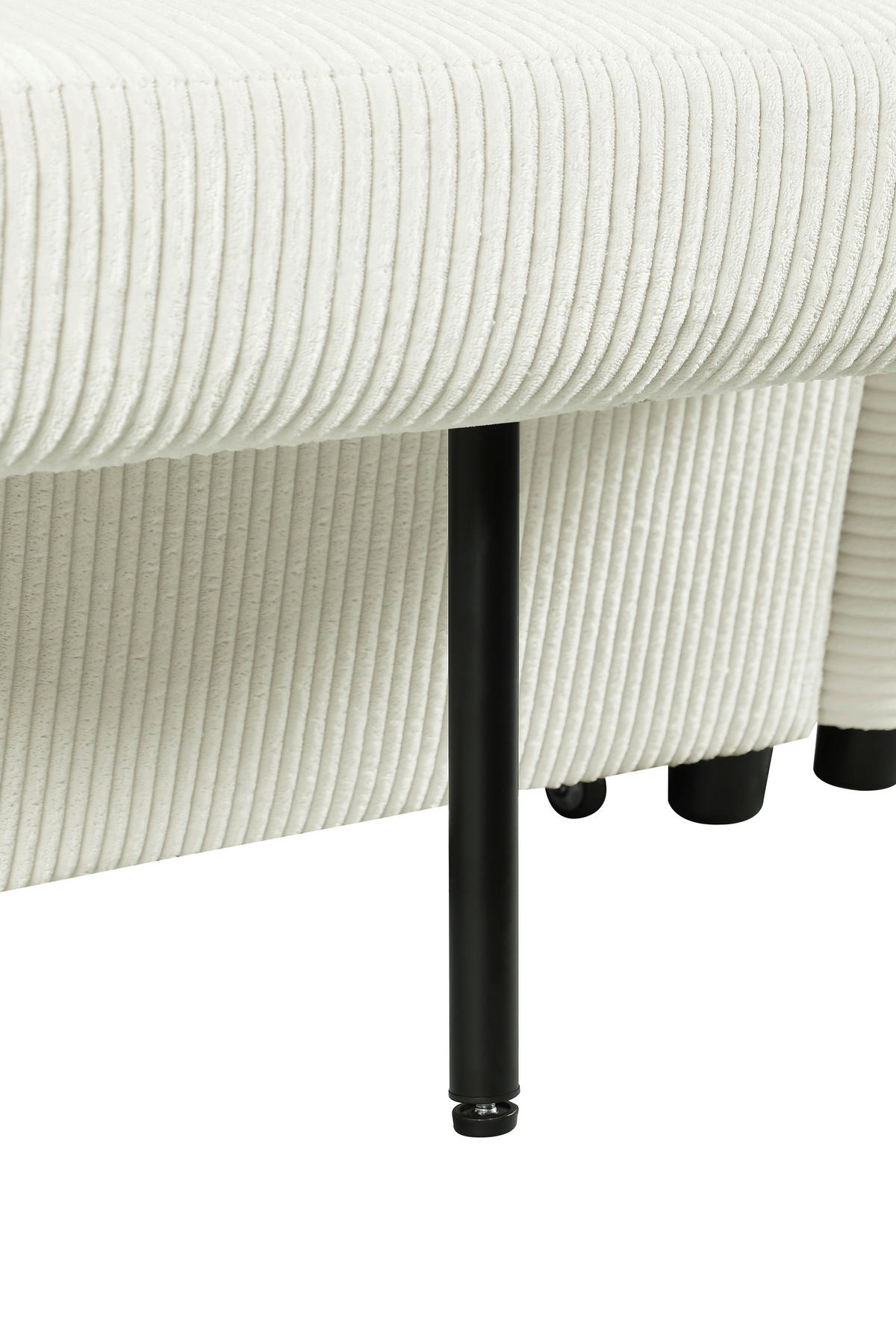 SCHLAFSESSEL PIANA Cord Creme Liegefunktion  - Creme/Schwarz, Design, Kunststoff/Textil (108/86/90cm) - MID.YOU