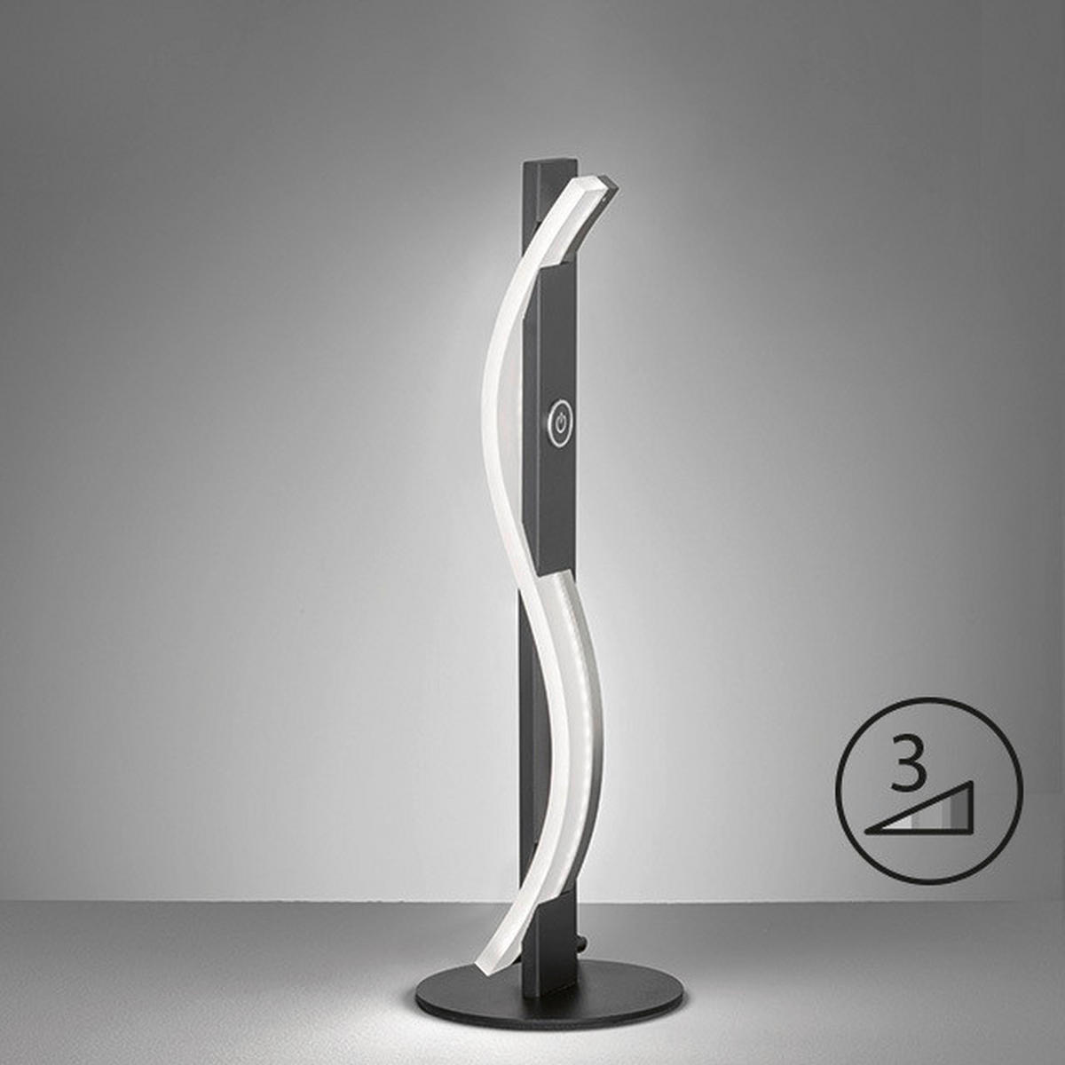 LED-TISCHLEUCHTE - Schwarz, Design, Metall (13,00/40,50cm) - Fischer & Honsel