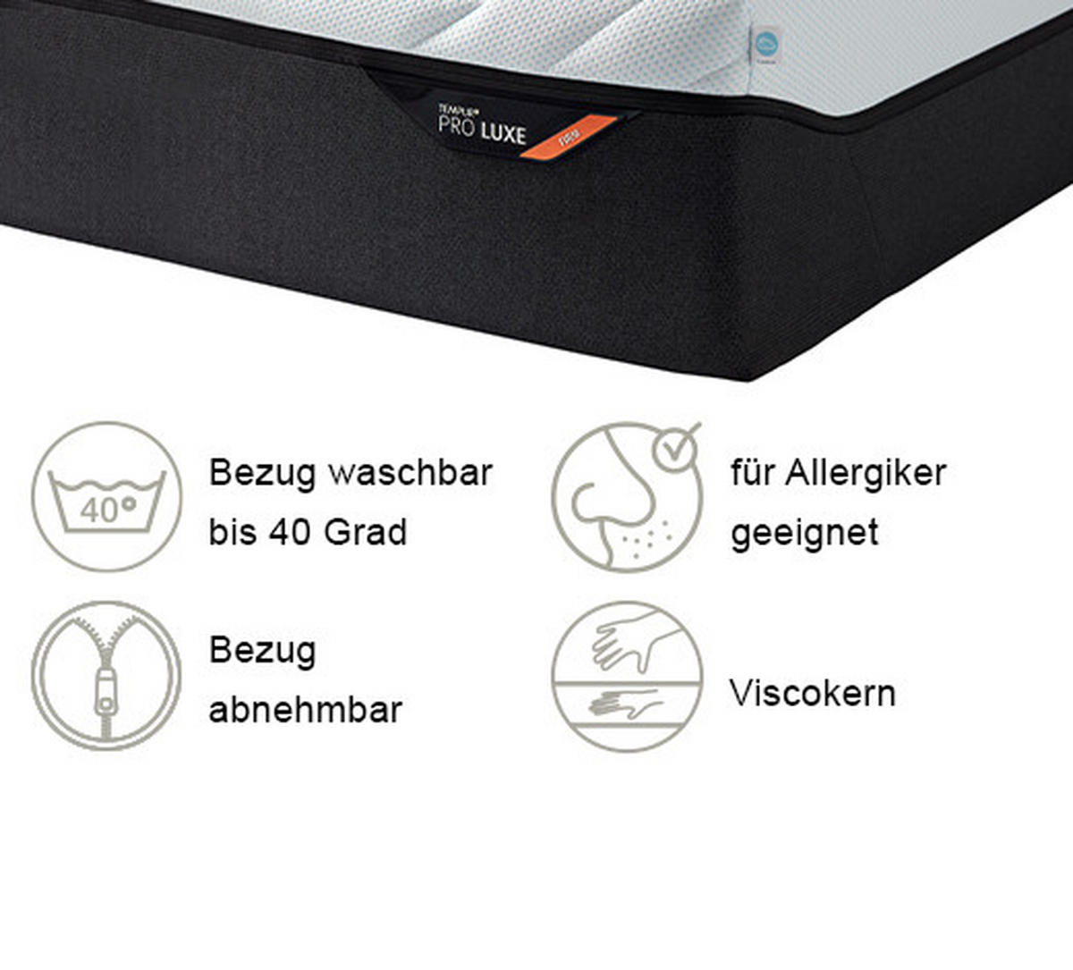 MATRATZE PRO LUXE FIRM Pro Luxe® Coolquilt 160/200 cm Höhe ca. 32 cm  - Weiss, Basics, Textil (160/200cm) - Tempur