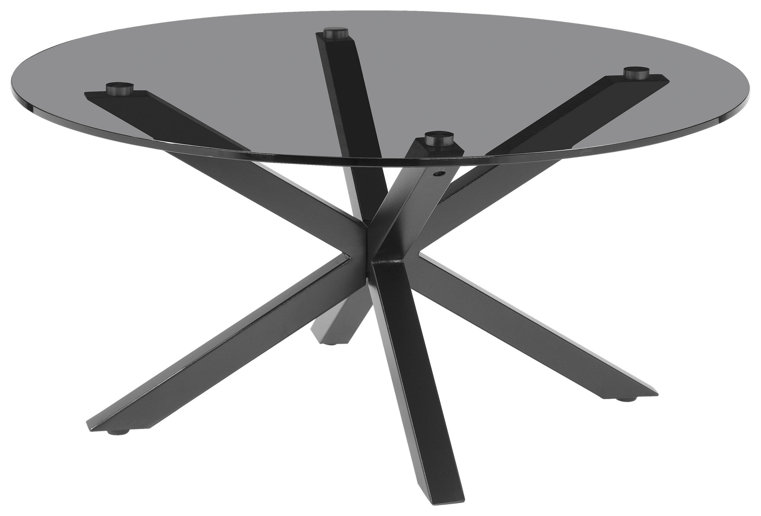 KONFERENČNÍ STOLEK, šedá, černá, kov, sklo, 82/82/40 cm - šedá/černá, Design, kov/sklo (82/82/40cm) - Xora