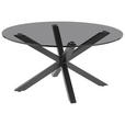 COUCHTISCH Rauchglas 82/82/40 cm rund Grau, Schwarz  - Schwarz/Grau, Design, Glas/Metall (82/82/40cm) - Xora