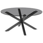 COUCHTISCH Rauchglas 82/82/40 cm rund Grau, Schwarz  - Schwarz/Grau, Design, Glas/Metall (82/82/40cm) - Xora