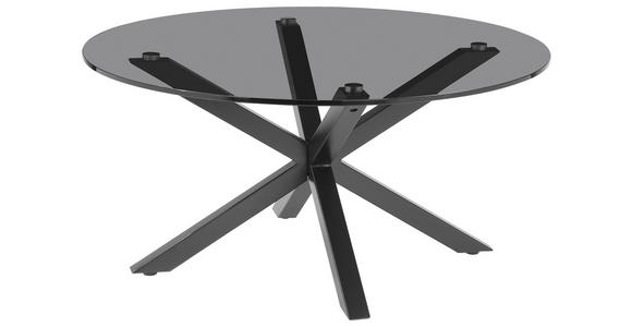 COUCHTISCH Rauchglas 82/82/40 cm rund Grau, Schwarz  - Schwarz/Grau, Design, Glas/Metall (82/82/40cm) - Xora