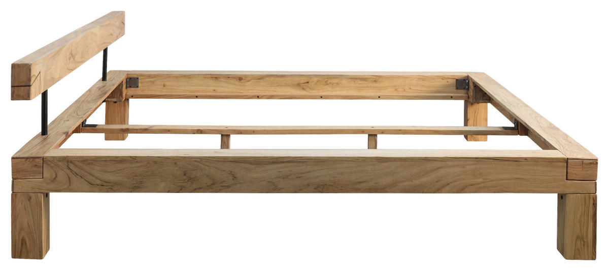 BALKENBETT 180/200 cm  in Naturfarben   - Naturfarben/Akaziefarben, MODERN, Holz (180/200cm) - MID.YOU