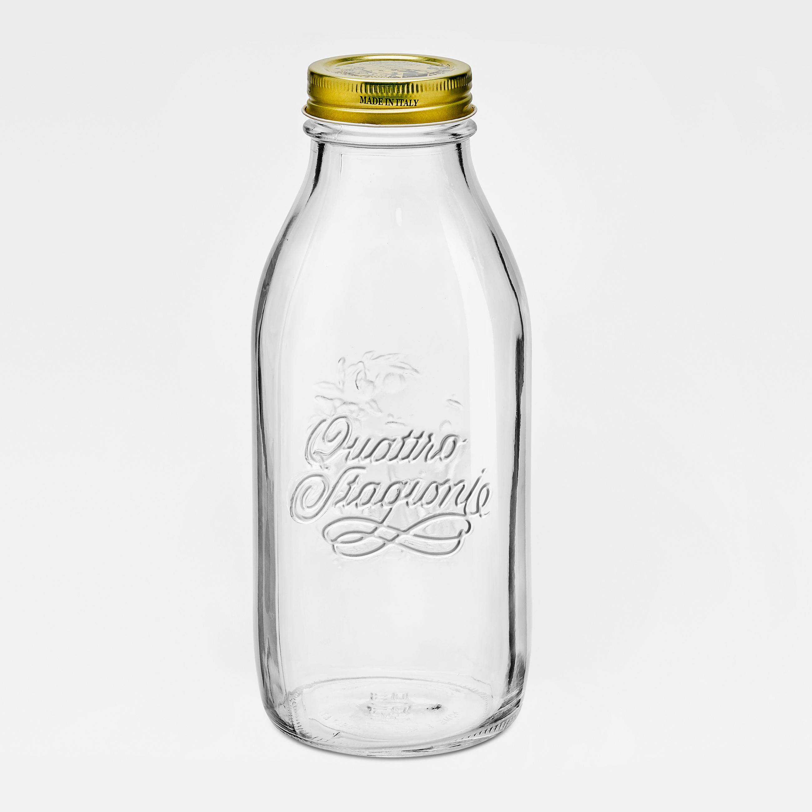 EINMACHGLAS-SET  - Transparent/Goldfarben, Basics, Glas/Metall (9,4/9,4/22,6cm) - Van Well