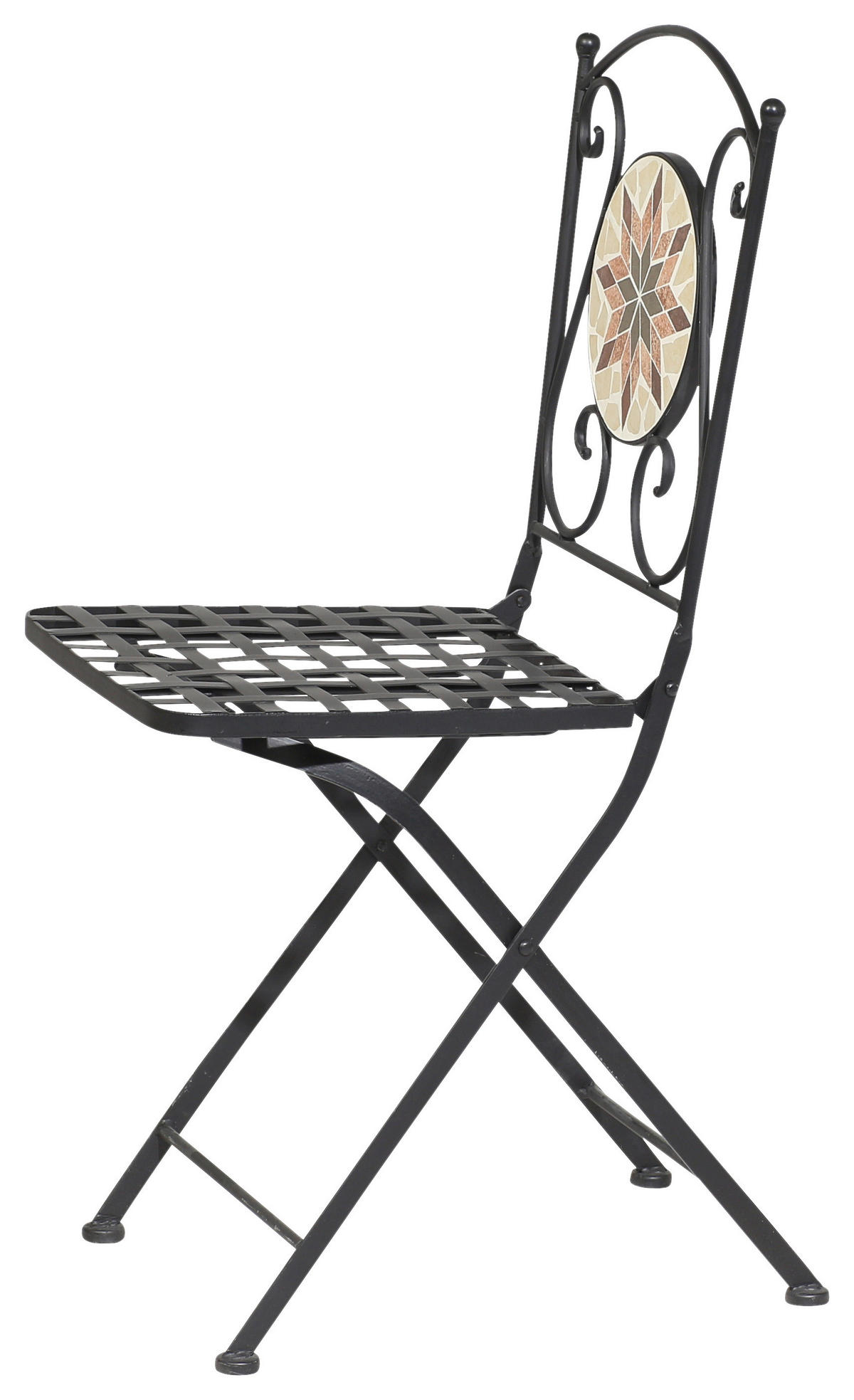 GARTENSTUHL Stahl Multicolor, Schwarz  - Multicolor/Schwarz, MODERN, Keramik/Metall (39/89,5/49,5cm) - Siena Garden