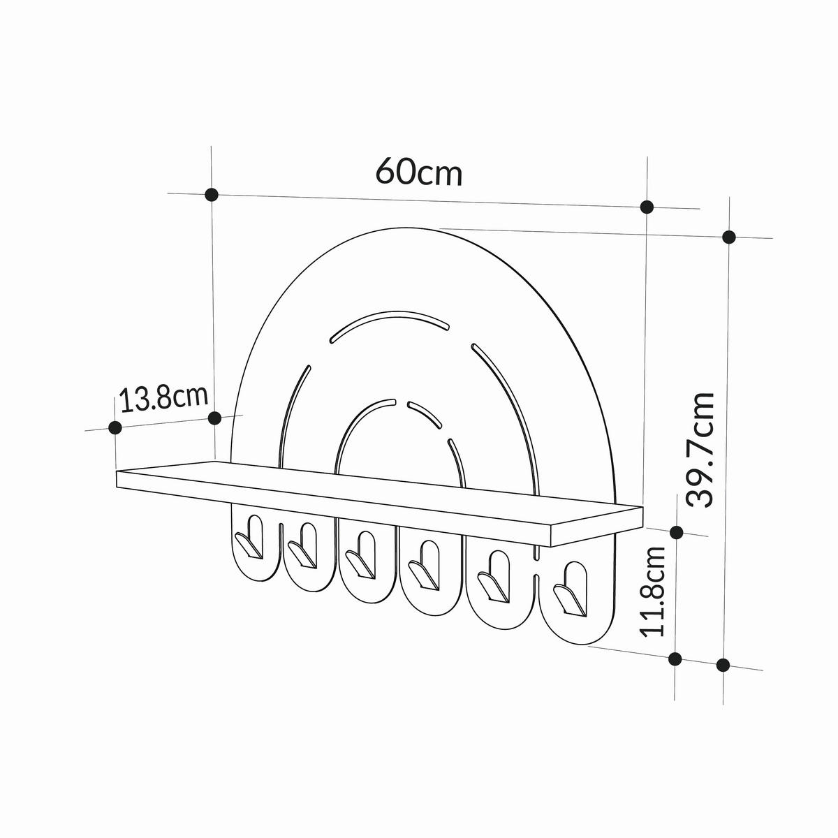 WANDGARDEROBE  in Weiß  - Weiß, Design, Holzwerkstoff/Metall (60/40/14cm) - Livetastic