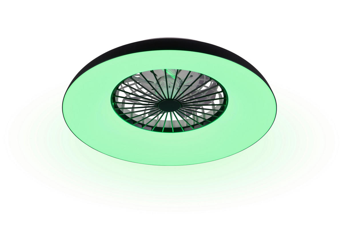 DECKENVENTILATOR - Klar/Schwarz, Design, Kunststoff (60/19.5cm) - Trio Leuchten