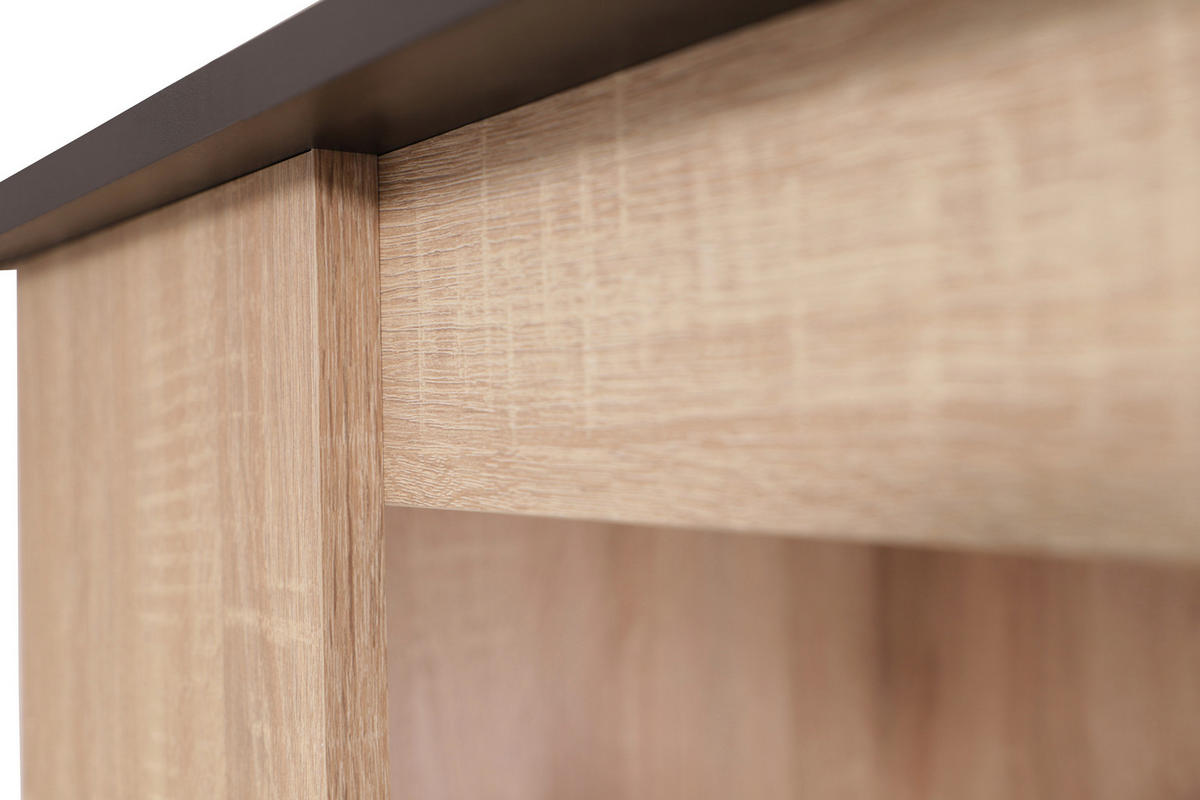 BARTISCH rechteckig Schwarz, Eichefarben  - Eichefarben/Schwarz, Design, Holzwerkstoff (103/50/115cm) - Respekta