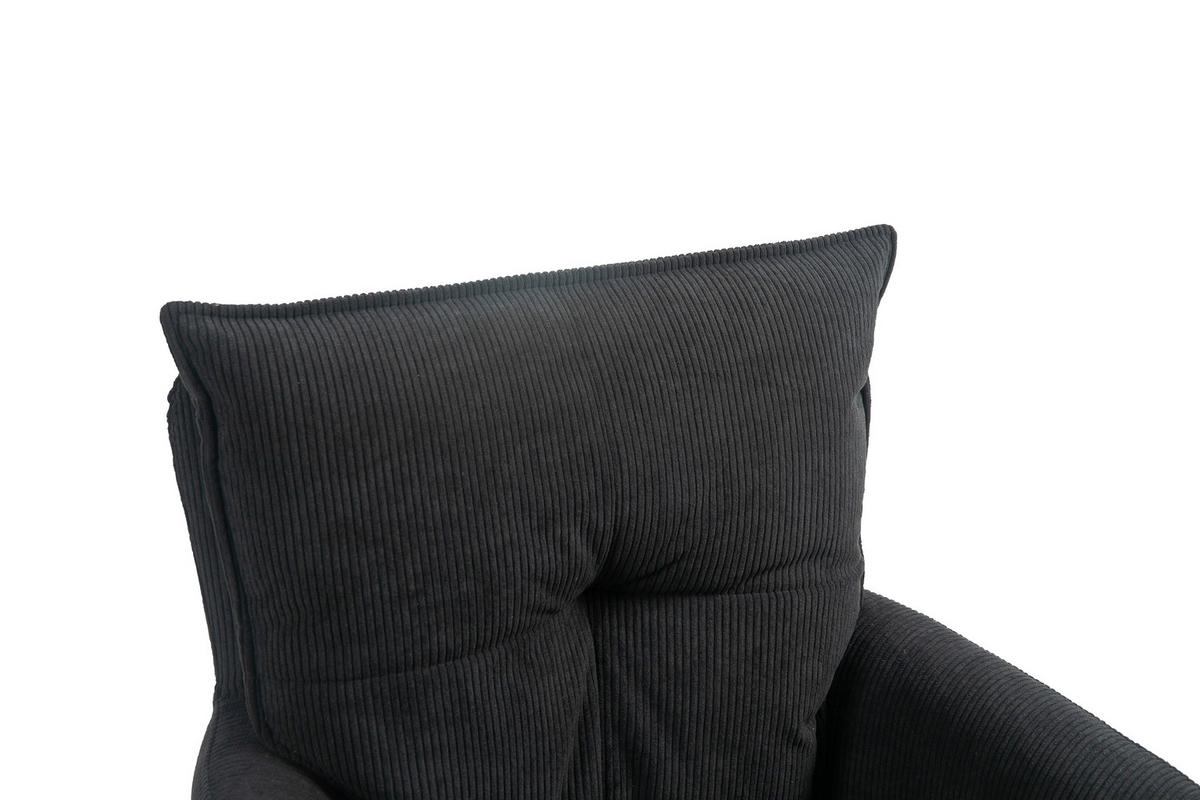 ARMLEHNSTUHL  in Eisen Cord  - Schwarz, Design, Textil/Metall (60/95/67cm) - Novel