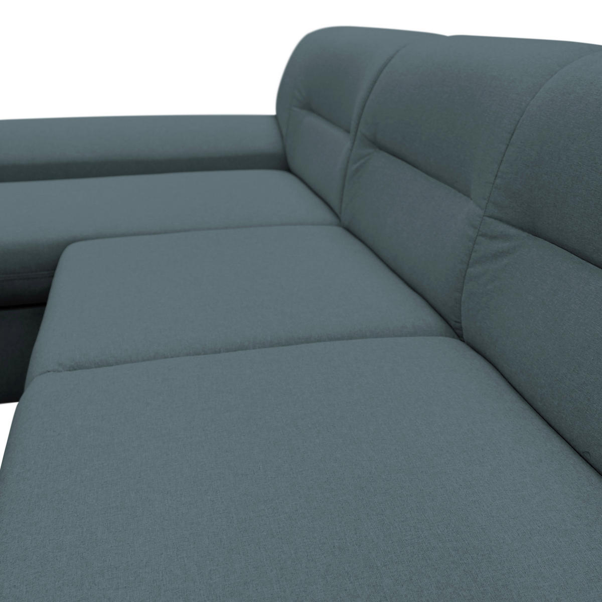 ECKSOFA Blau Flachgewebe  - Blau/Silberfarben, Design, Kunststoff/Textil (167/281cm) - MID.YOU