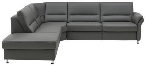 HÖRNSOFFA i äkta läder grå  - beige/ljusgrå, Design, metall/läder (249/288cm) - Beldomo Premium