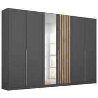 DREHTÜRENSCHRANK in Grau, Eiche Artisan  - Alufarben/Eiche Artisan, Modern, Holzwerkstoff/Metall (271/210/54cm) - Rauch Möbel