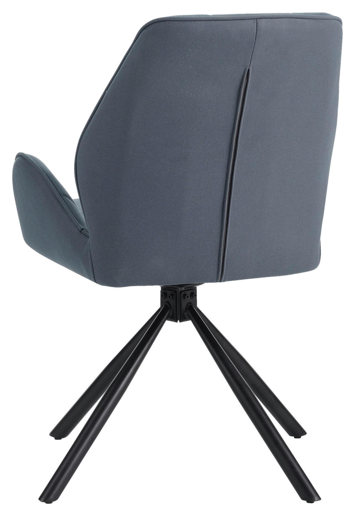 ARMLEHNSTUHL  in Eisen Mikrofaser  - Blau/Schwarz, MODERN, Textil/Metall (60/91/62cm) - MID.YOU