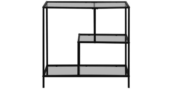 REGAL Grau, Schwarz - Schwarz/Grau, Basics, Glas/Metall (80/79,5/30cm) - Xora