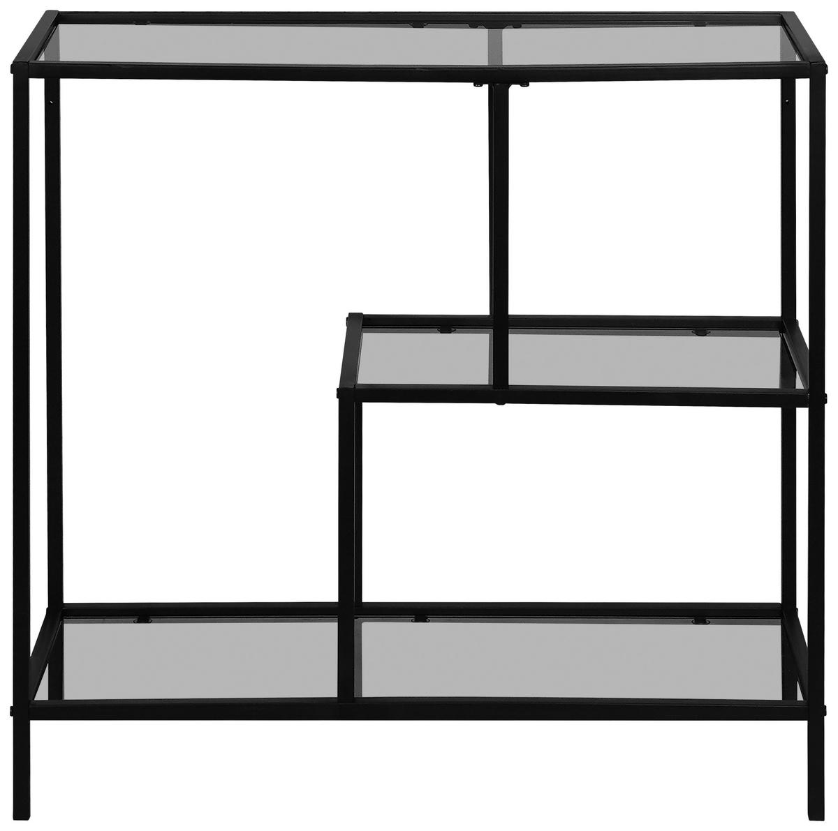 REGAL Grau, Schwarz  - Schwarz/Grau, Basics, Glas/Metall (80/79,5/30cm) - Xora