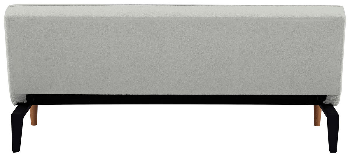 SCHLAFSOFA in Bouclé Weiß  - Schwarz/Naturfarben, MODERN, Holz/Kunststoff - P & B