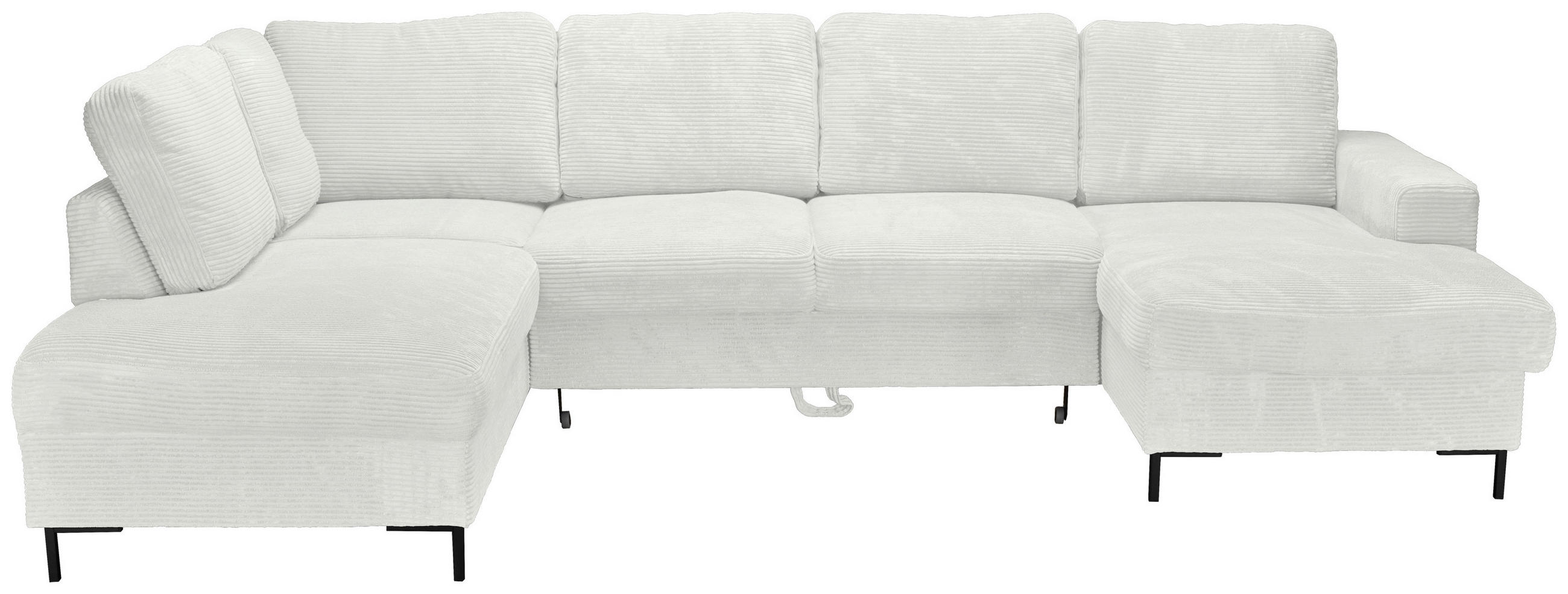 WOHNLANDSCHAFT Creme Cord  - Creme/Schwarz, KONVENTIONELL, Textil/Metall (197/303/148cm) - Carryhome