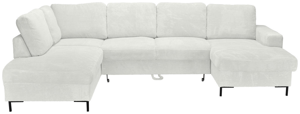 WOHNLANDSCHAFT Creme Cord  - Creme/Schwarz, KONVENTIONELL, Textil/Metall (197/303/148cm) - Carryhome