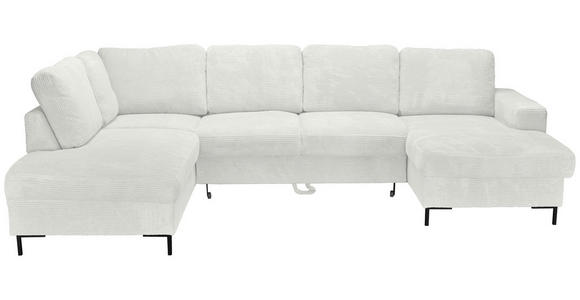 WOHNLANDSCHAFT Creme Cord  - Creme/Schwarz, KONVENTIONELL, Textil/Metall (197/303/148cm) - Carryhome