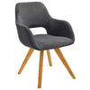 ARMLEHNSTUHL drehbar  in Flachgewebe, Mikrofaser  - Wildeiche/Anthrazit, Design, Holz/Textil (56/86/64cm) - Lomoco