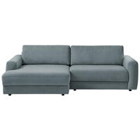 ECKSOFA BOURBON Blaugrau Cord  - Blaugrau/Schwarz, MODERN, Textil (176/250cm) - Trendmanufaktur