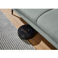 ECKSOFA in Chenille, Mikrofaser Hellblau, Salbeigrün  299/157 cm  - Salbeigrün/Schwarz, Design, Textil/Metall (299/157cm) - Dieter Knoll