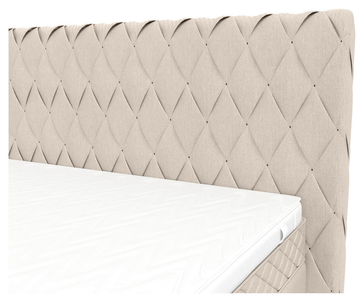 BOXSPRINGBETT 180/200 cm  in Greige  - Greige/Schwarz, Design, Textil/Metall (180/200cm) - Carryhome