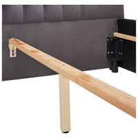 POLSTERBETT gepolstertes Kopfteil 140/200 cm  in Grau  - Schwarz/Grau, KONVENTIONELL, Kunststoff/Textil (140/200cm) - home24