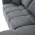 ECKSOFA Grau Plüsch Zierkissen, Rückenkissen, Bettkasten, Schlaffunktion, Rücken echt, Liegefläche im Originalstoff  - Schwarz/Grau, KONVENTIONELL, Kunststoff/Textil (253/192cm) - Carryhome