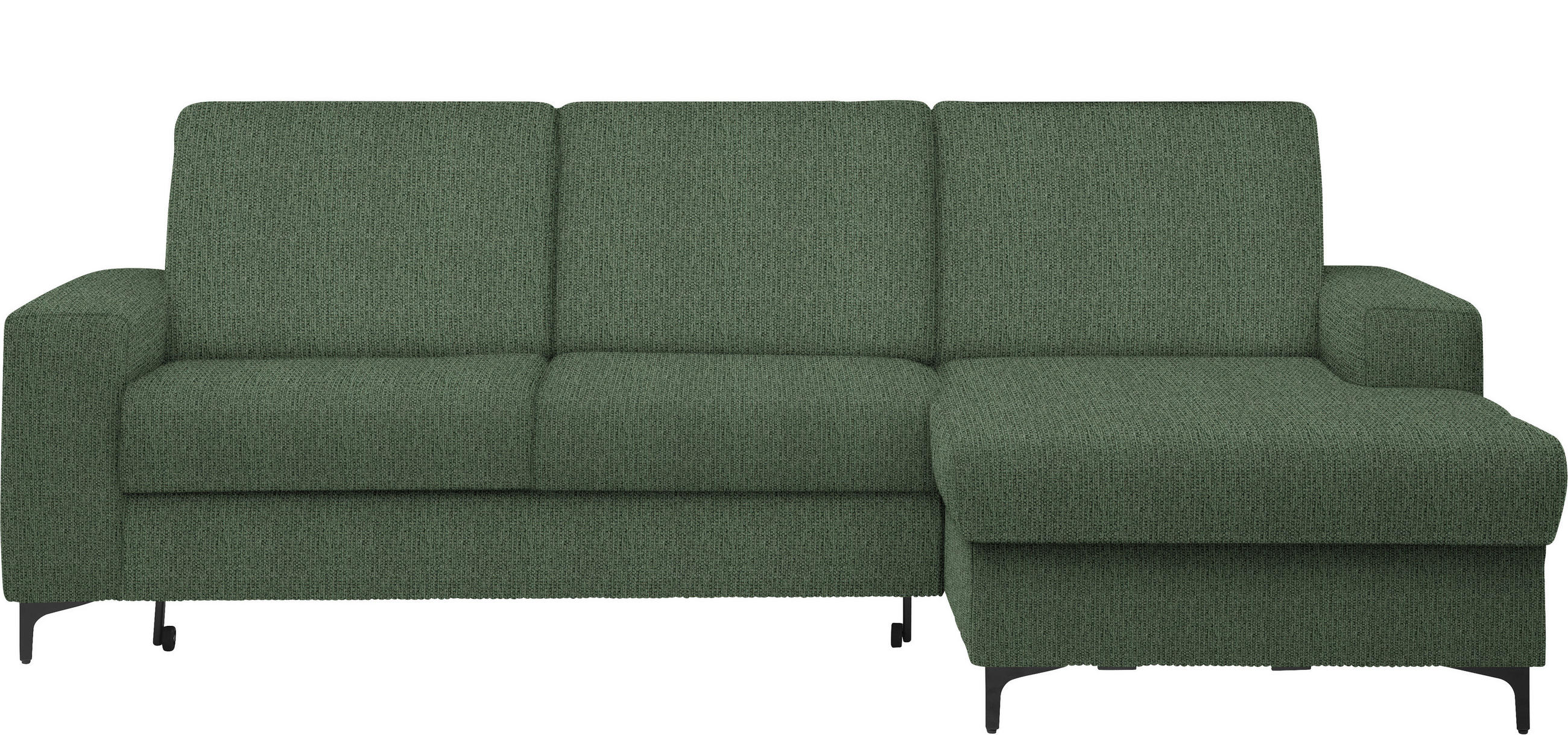 ECKSOFA in Webstoff Waldgrün  - Waldgrün/Schwarz, KONVENTIONELL, Textil/Metall (247/167cm) - Stylife
